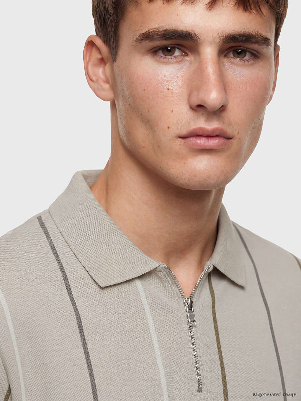 Man Beige T-Shirt-2