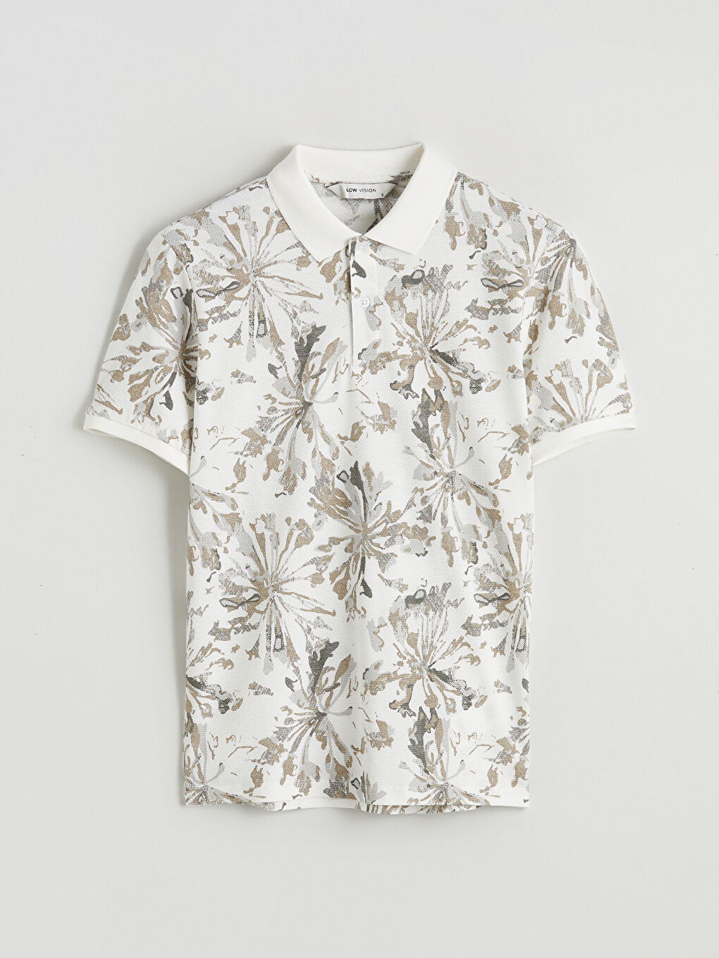 Мъжка тениска с поло яка и шарка на пике-4