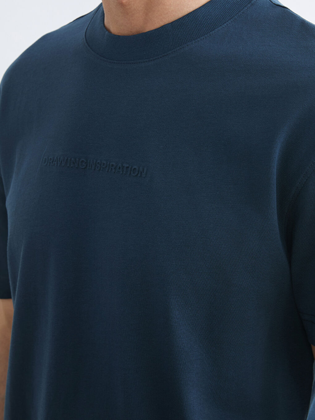 Embroidered Crew Neck Men's T-Shirt-2