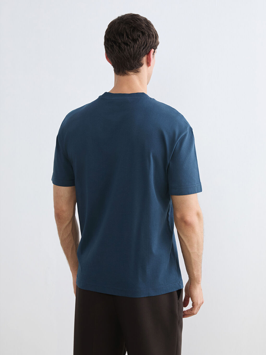 Embroidered Crew Neck Men's T-Shirt-3