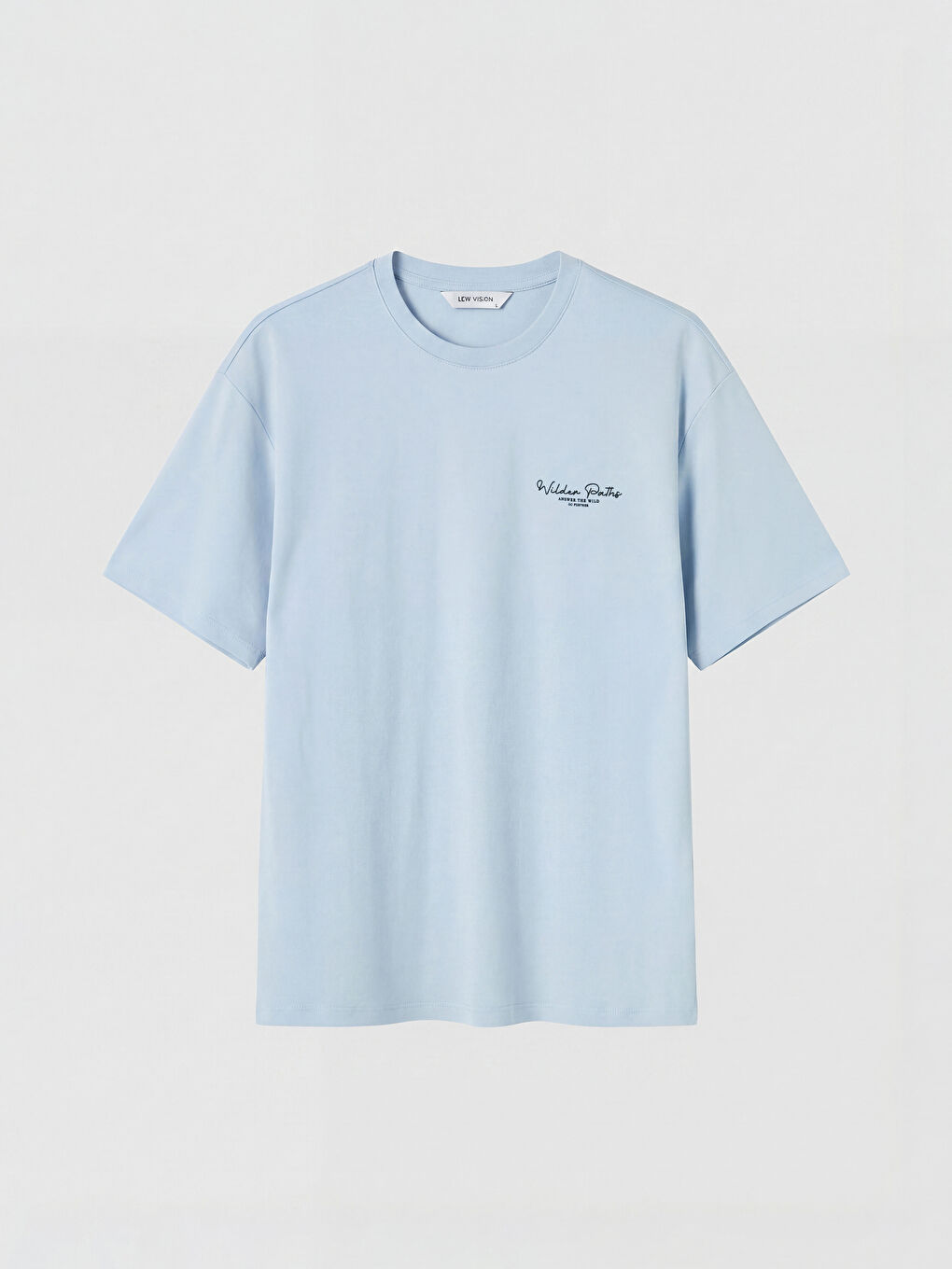 Mavi Bisiklet Yaka Baskılı Erkek Tişört