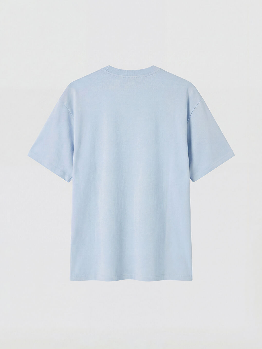 Mavi Bisiklet Yaka Baskılı Erkek Tişört-1