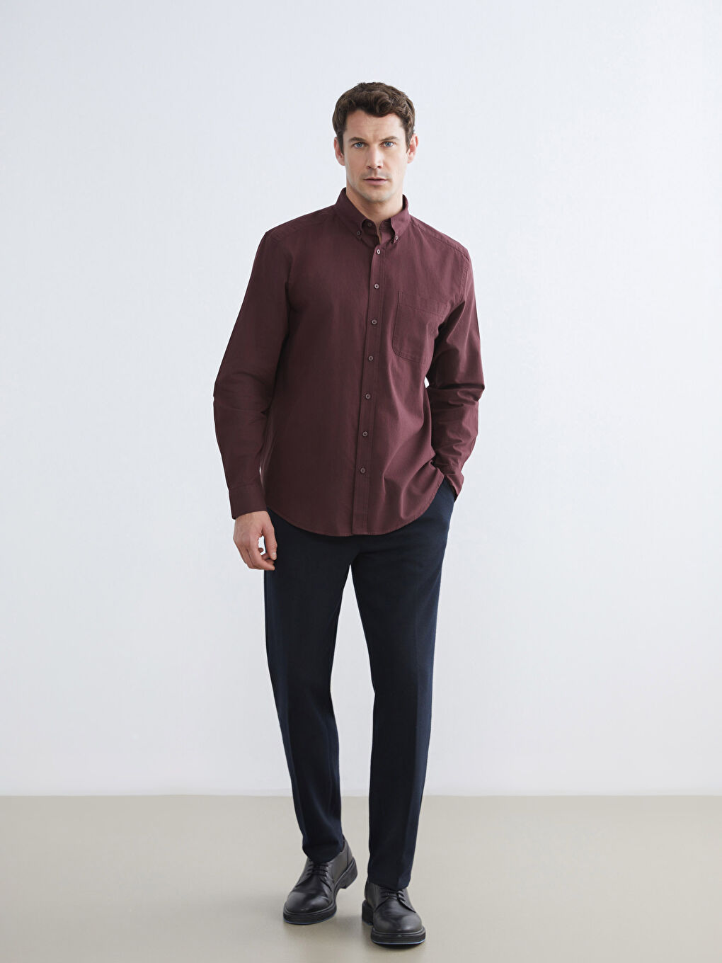 Men's Regular Fit Linen Blend Shirt-1