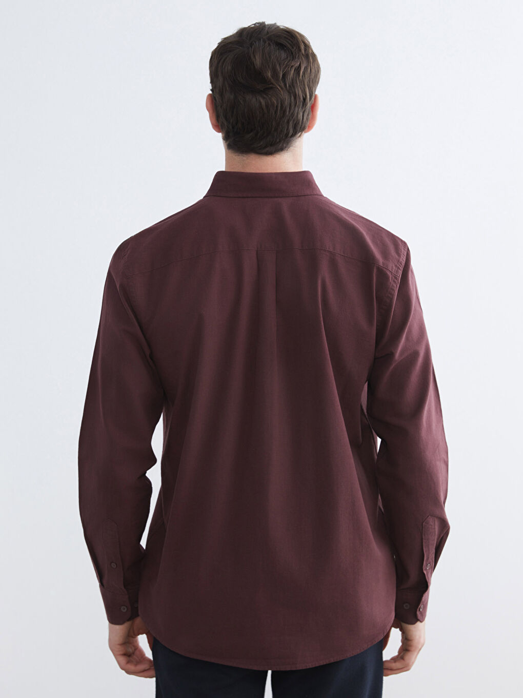 Men's Regular Fit Linen Blend Shirt-3