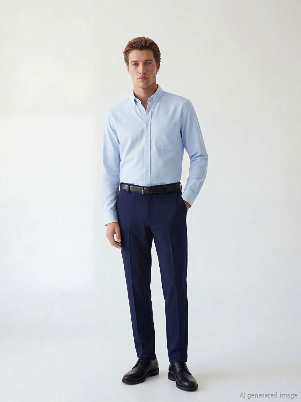 Мъж Синьо Риза-1