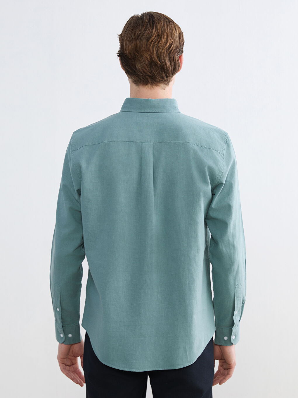 Men's Regular Fit Linen Blend Shirt-3