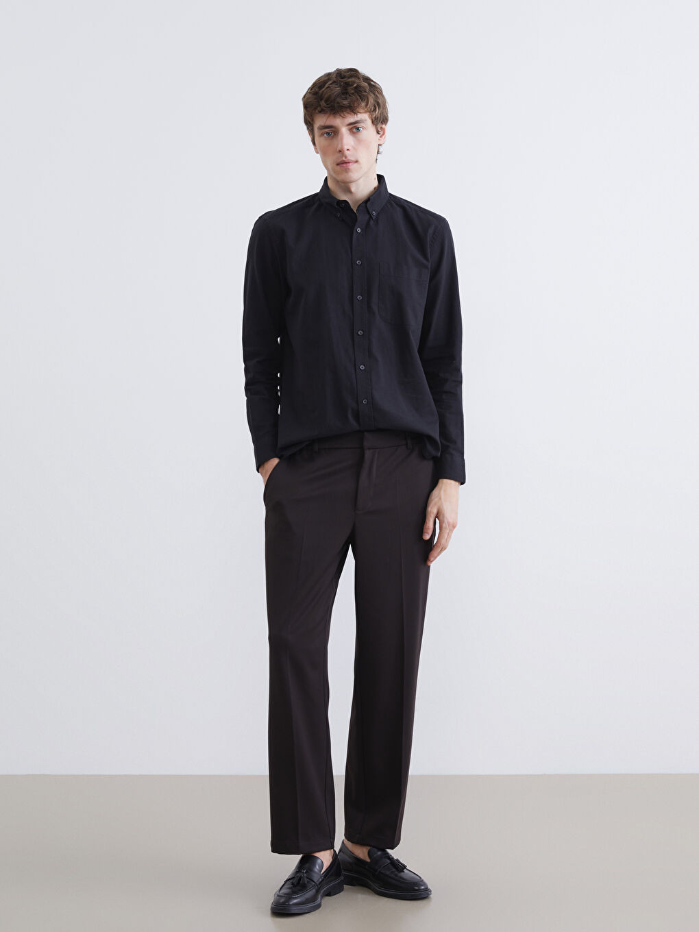 Men's Regular Fit Linen Blend Shirt-1