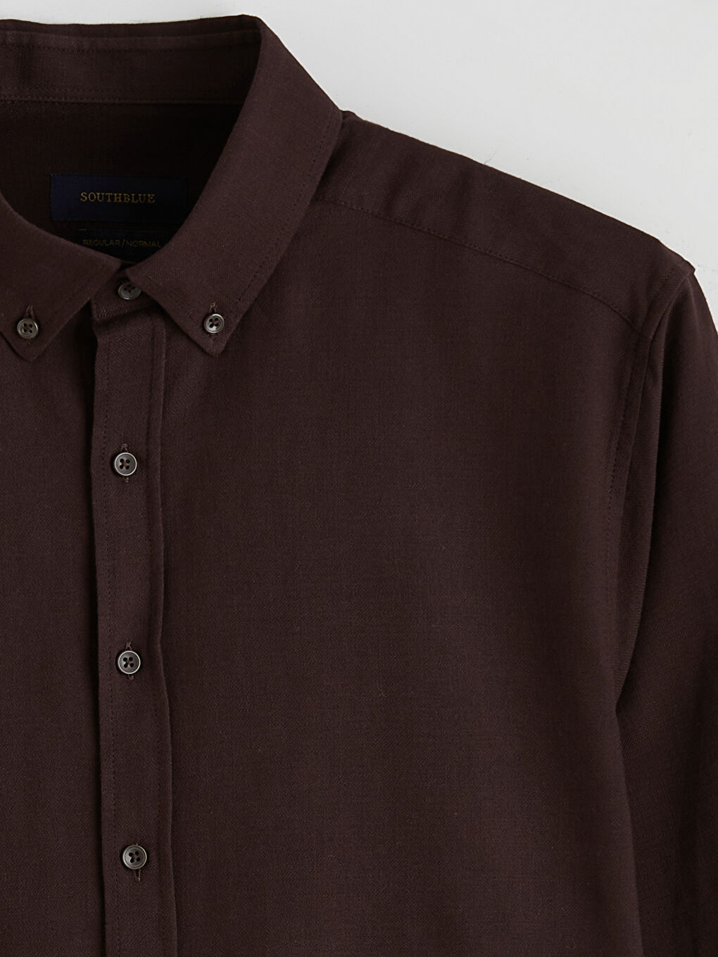 Kahverengi Regular Fit Armürlü Erkek Gömlek-5