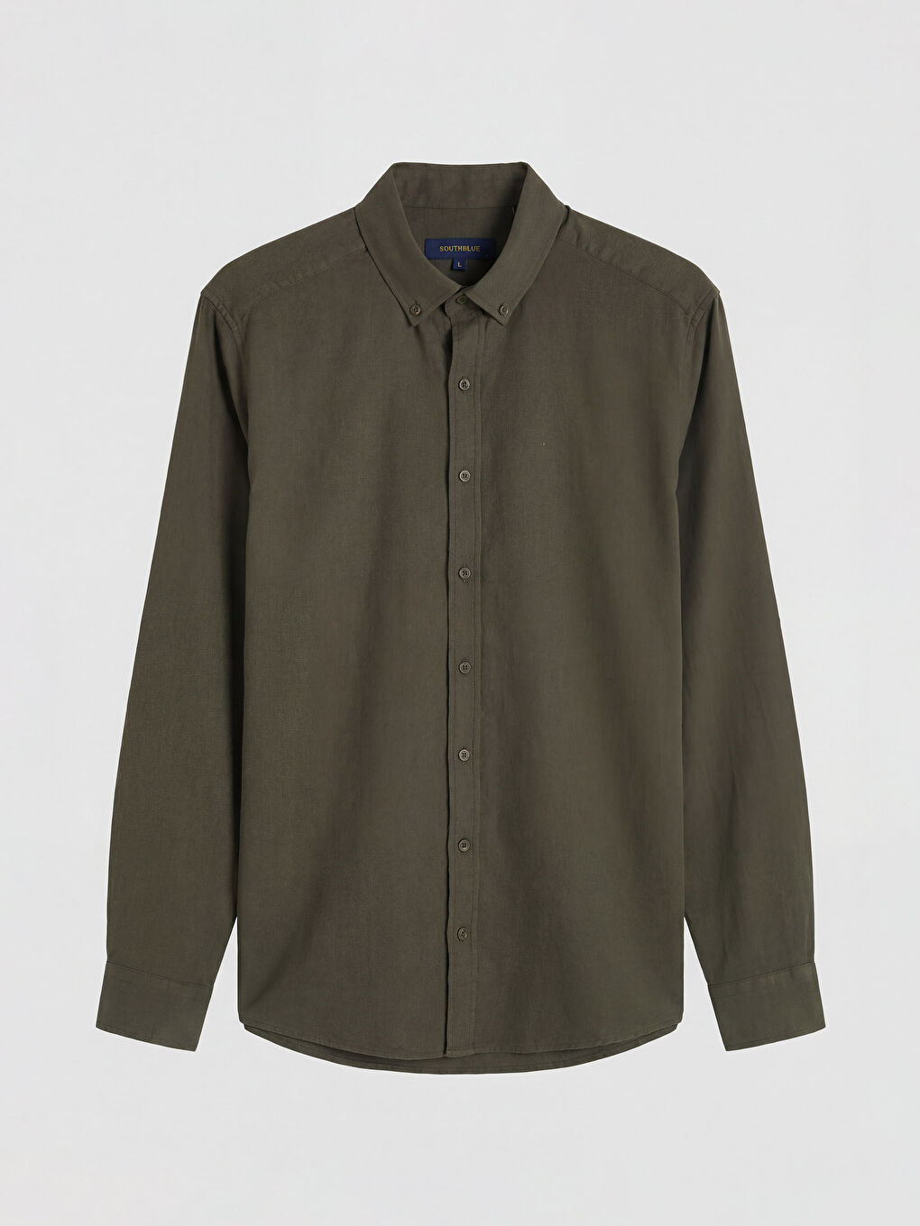 Haki Regular Fit Armürlü Erkek Gömlek