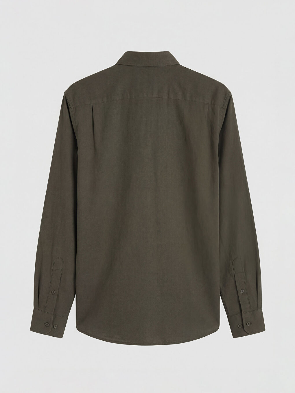 Haki Regular Fit Armürlü Erkek Gömlek-1