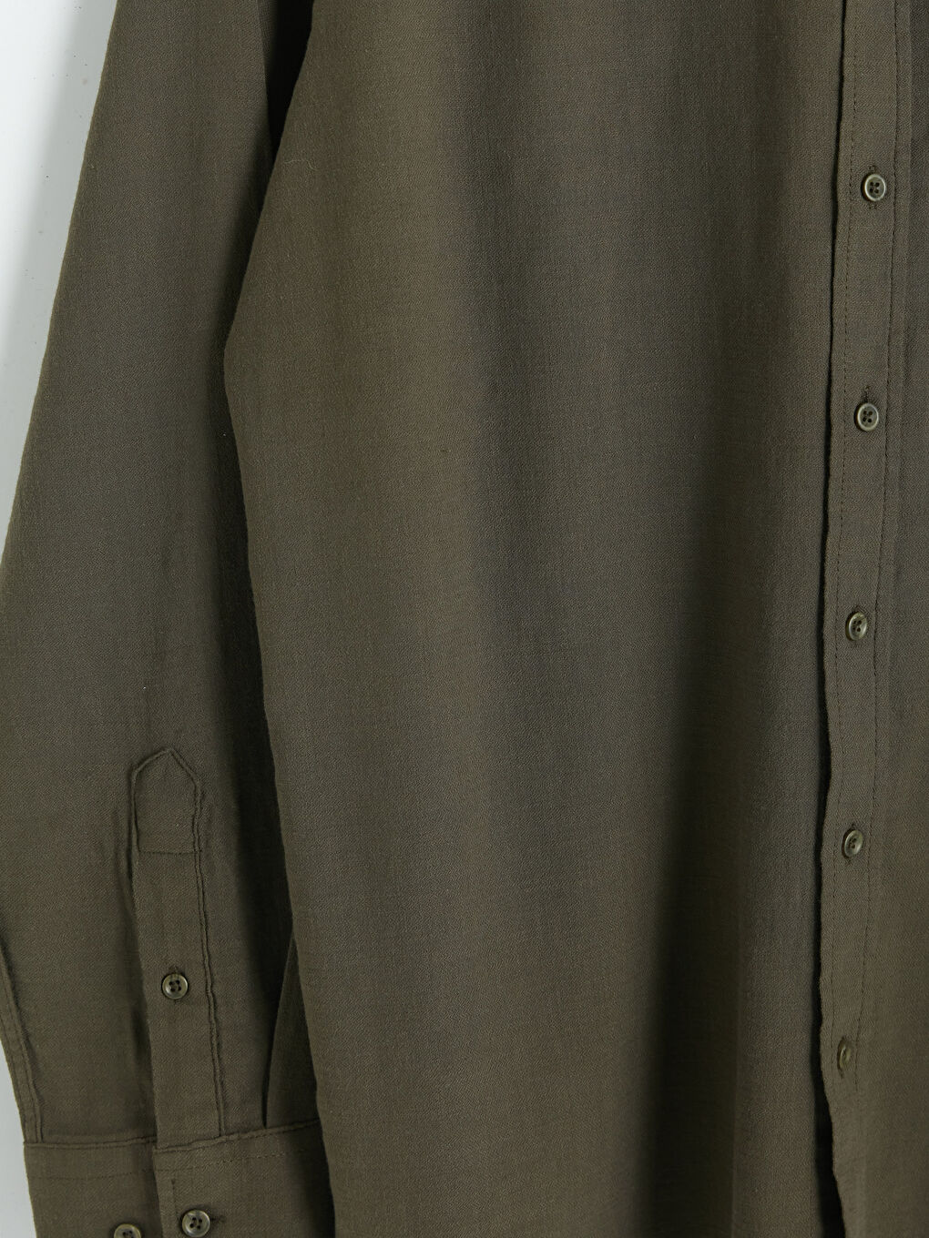 Haki Regular Fit Armürlü Erkek Gömlek-2