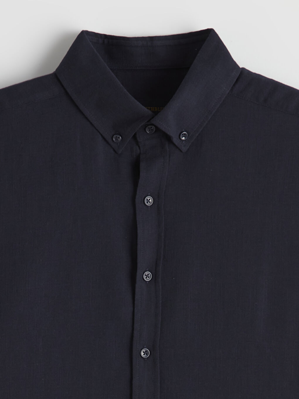 Lacivert Regular Fit Armürlü Erkek Gömlek-5