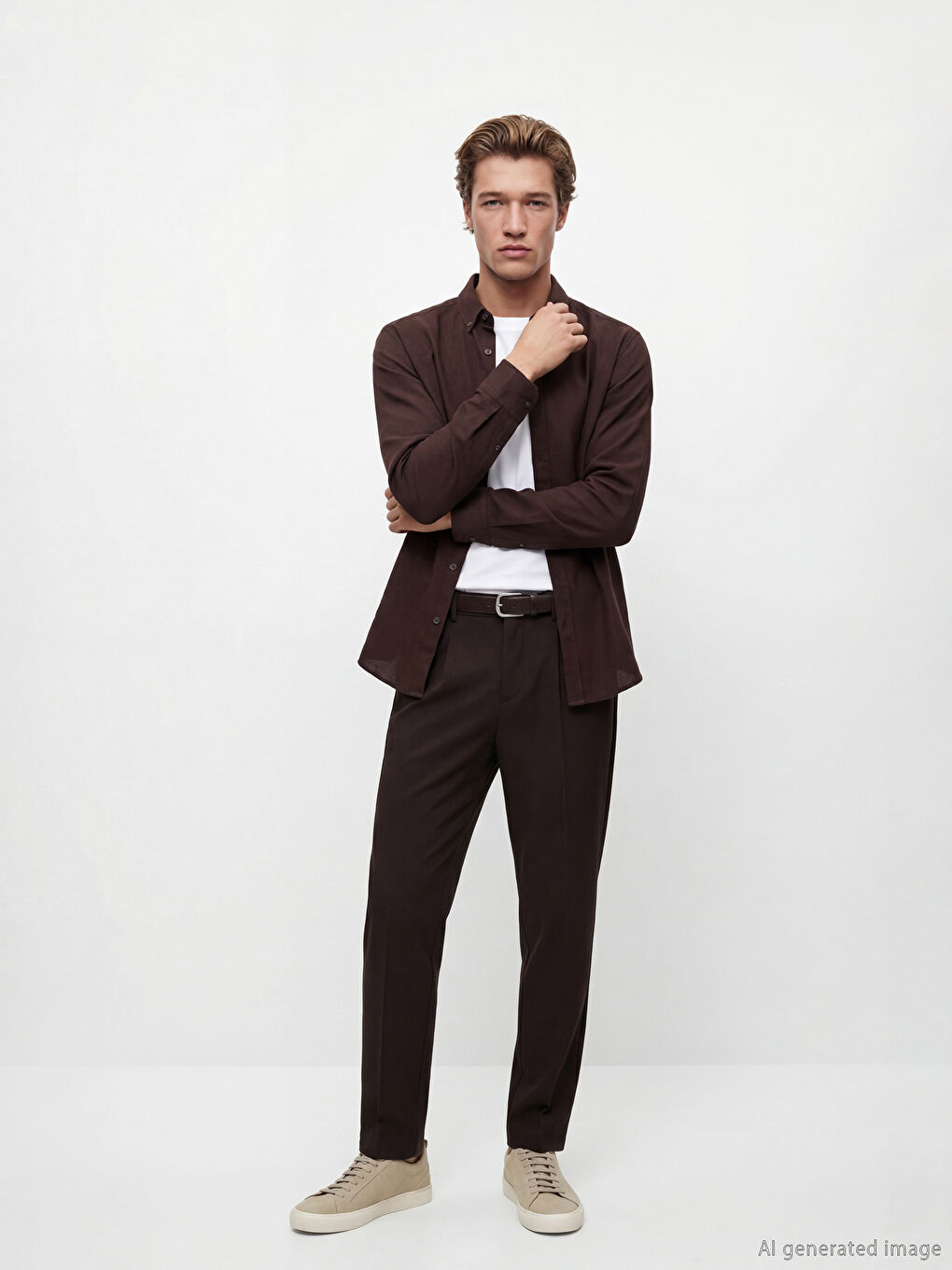 Regular Fit Dobby Shirt for Men-4