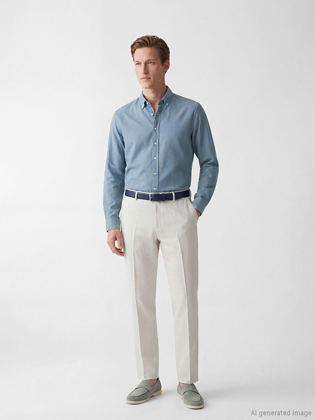 Petrol Regular Fit Armürlü Erkek Gömlek-1