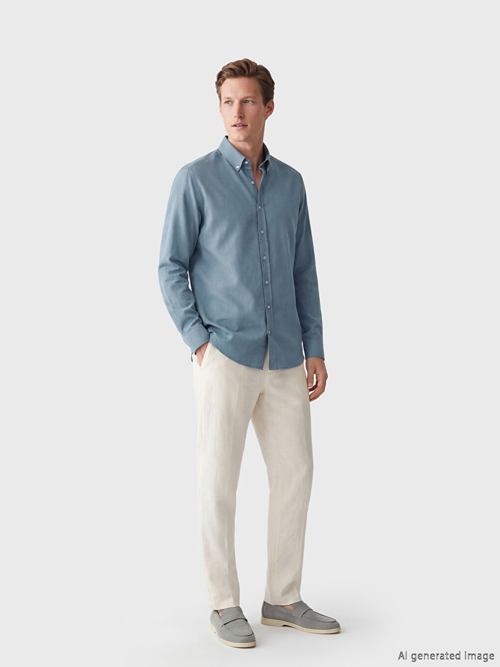 قميص دوبي بقصة عادية للرجال-1