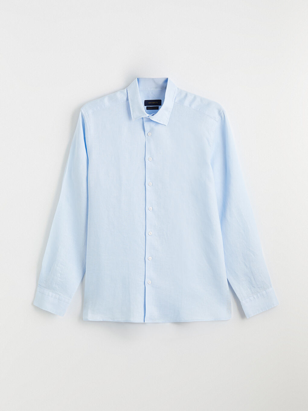 Mavi Regular Fit Keten Erkek Gömlek