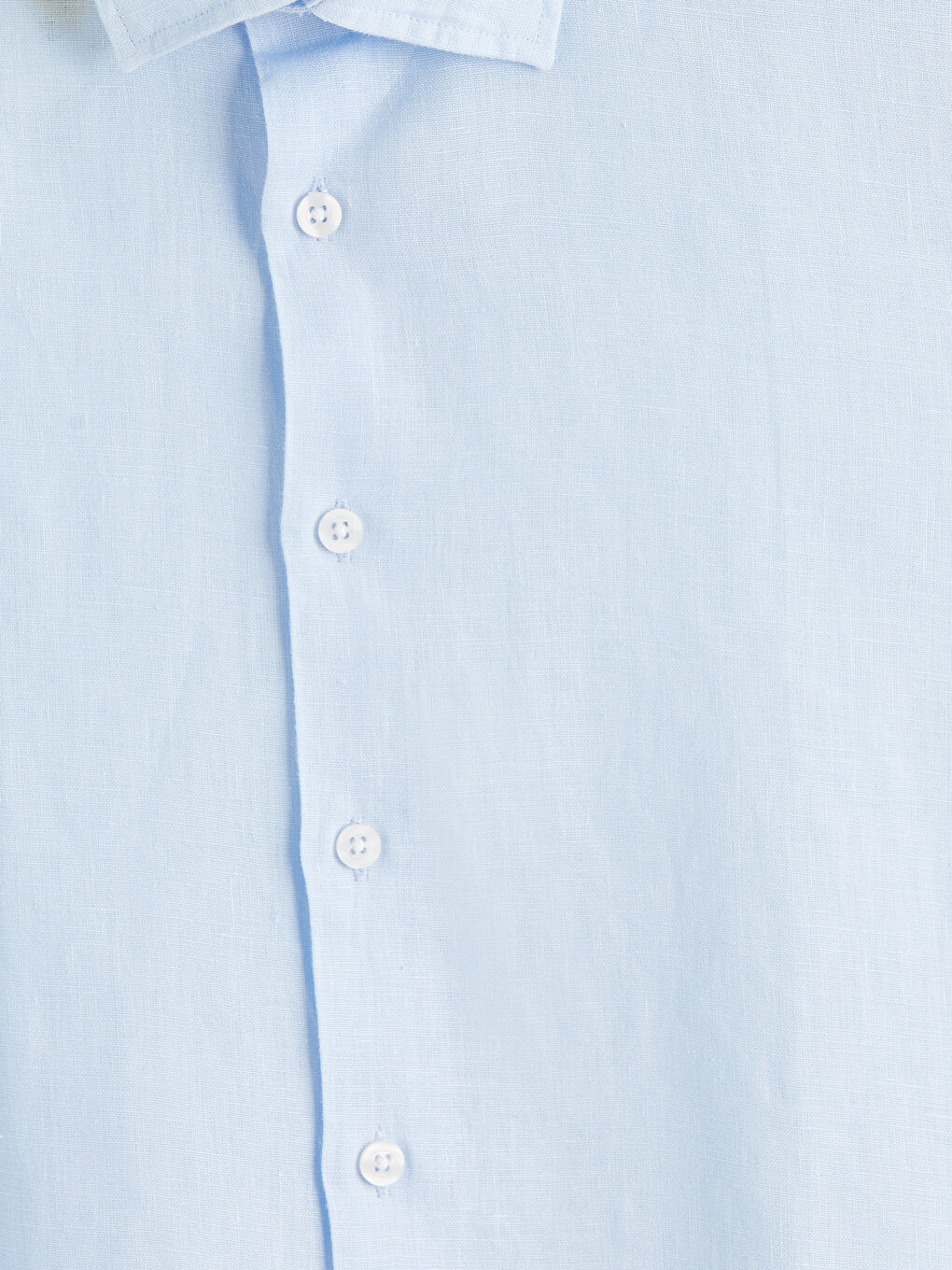 Mavi Regular Fit Keten Erkek Gömlek-1