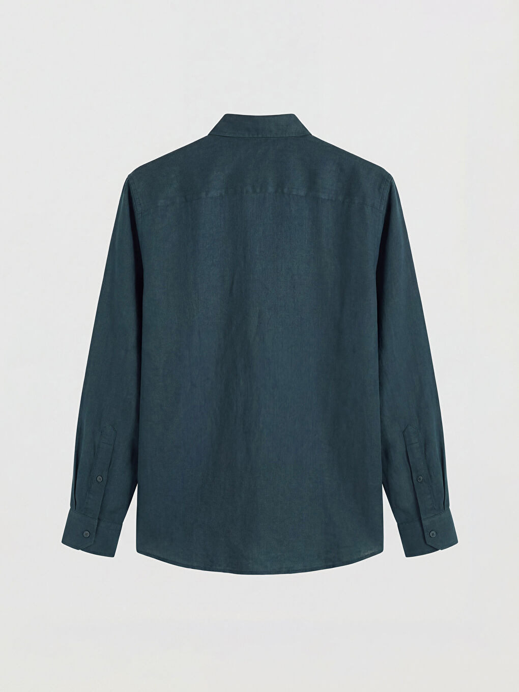 Petrol Regular Fit %100 Keten Erkek Gömlek-1