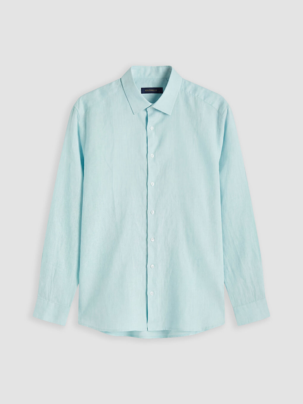 Turkuaz Regular Fit %100 Keten Erkek Gömlek