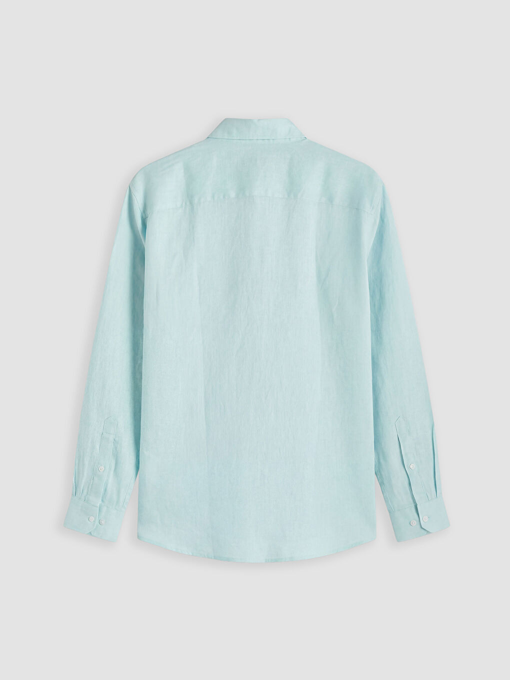 Turkuaz Regular Fit %100 Keten Erkek Gömlek-1