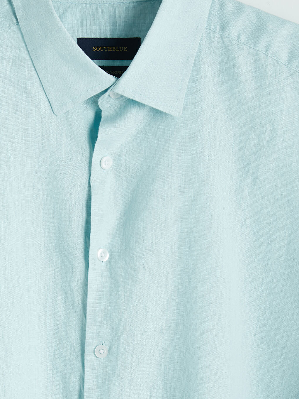 Turkuaz Regular Fit %100 Keten Erkek Gömlek-2
