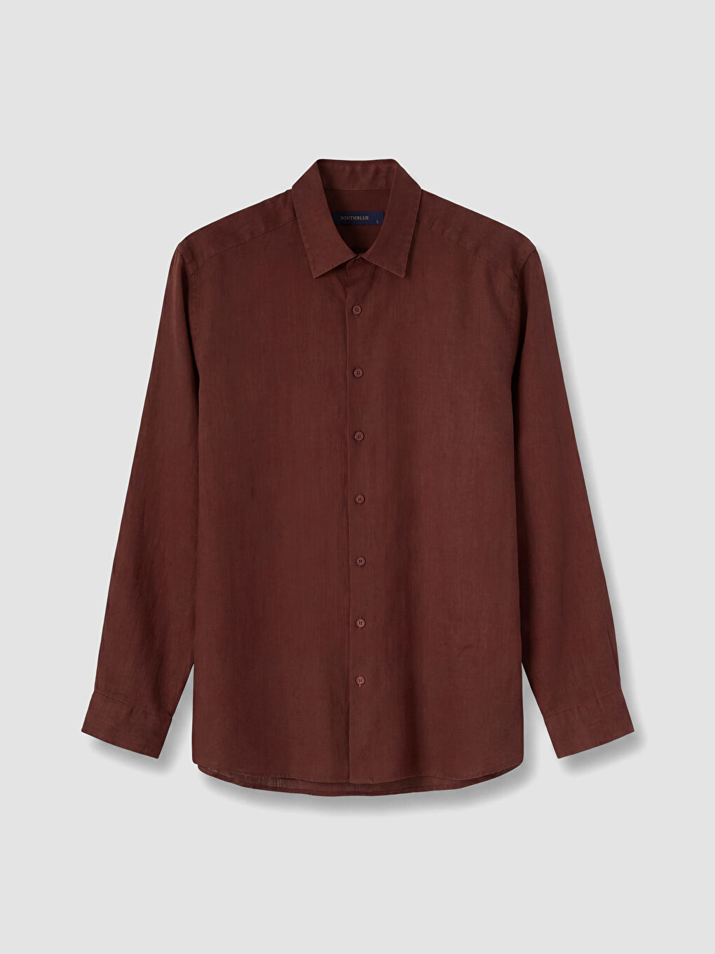 Bordo Regular Fit %100 Keten Erkek Gömlek