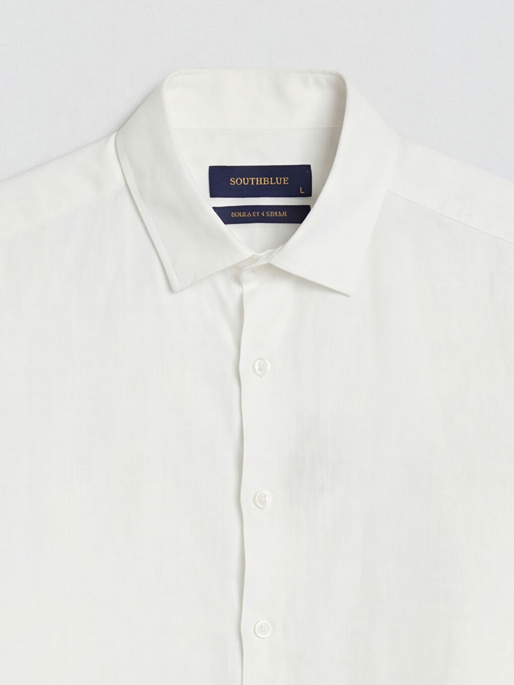 Ekru Standart Kalıp Keten Erkek Gömlek-2