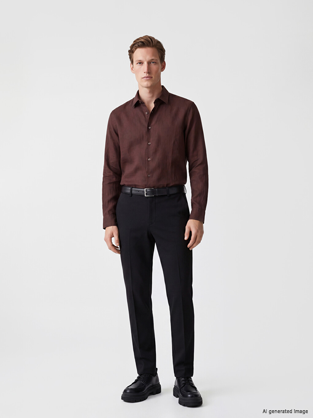 Regular Fit %100 Linen Men's Shirt-1