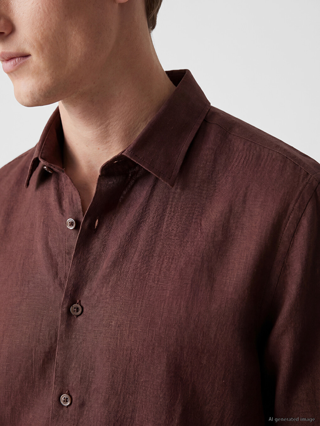 Regular Fit %100 Linen Men's Shirt-2