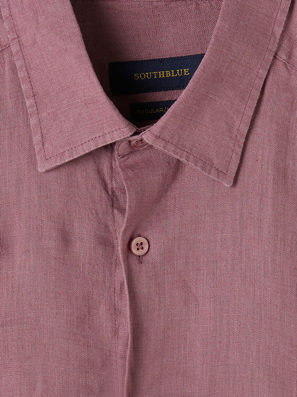 Pembe Regular Fit %100 Keten Erkek Gömlek-1