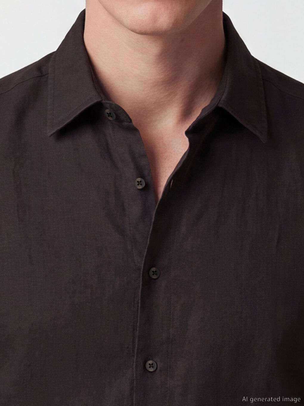 Mürdüm Regular Fit %100 Keten Erkek Gömlek-2