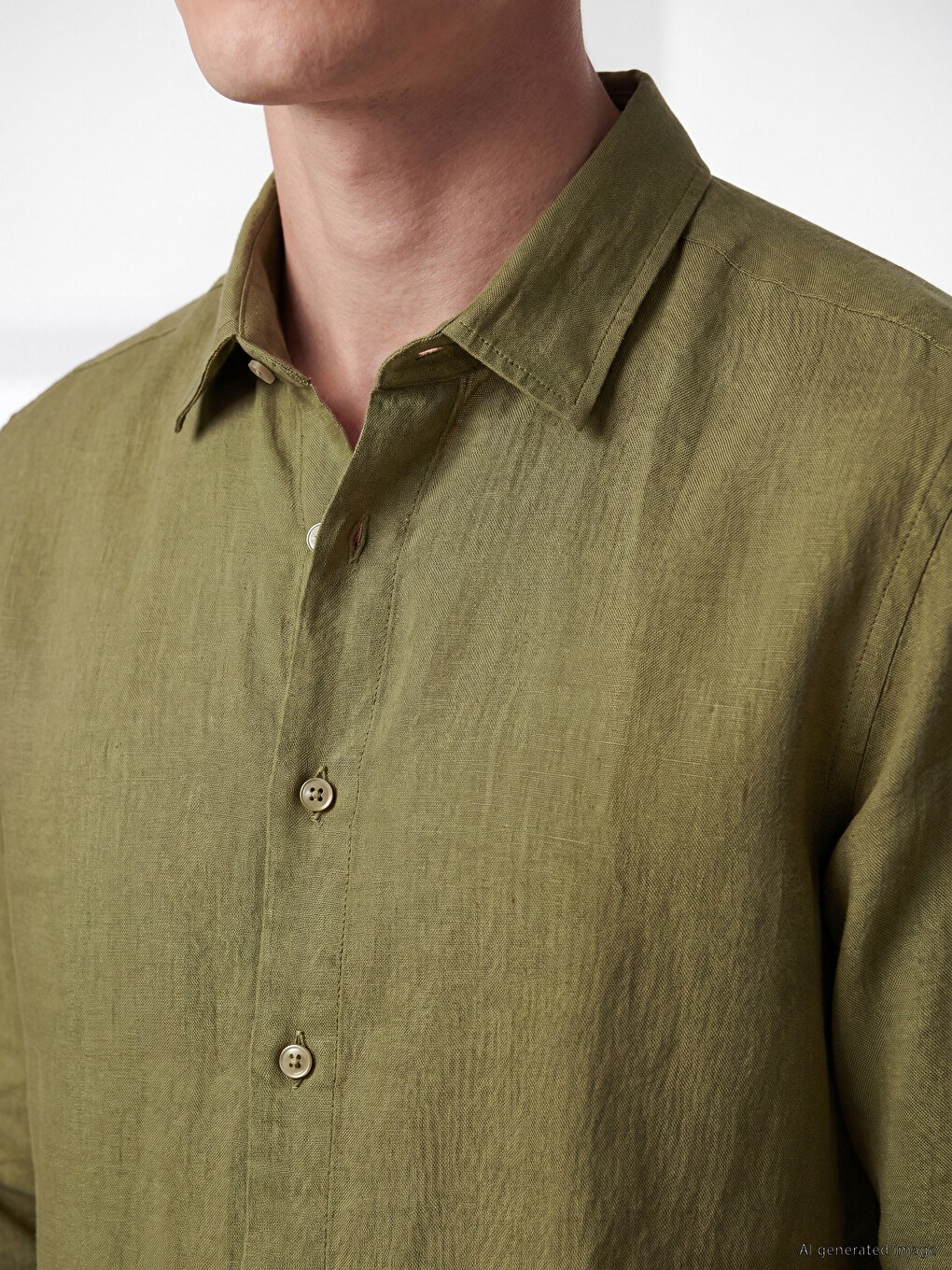 Regular Fit %100 Linen Men's Shirt-2