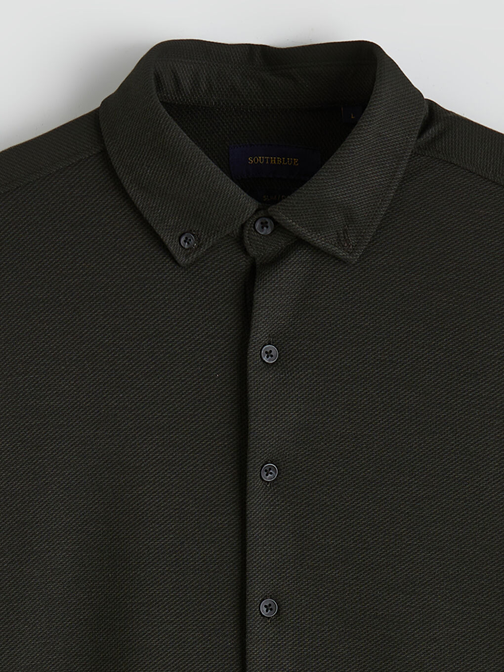 Yeşil Slim Fit Keten Karışımlı Erkek Gömlek-1