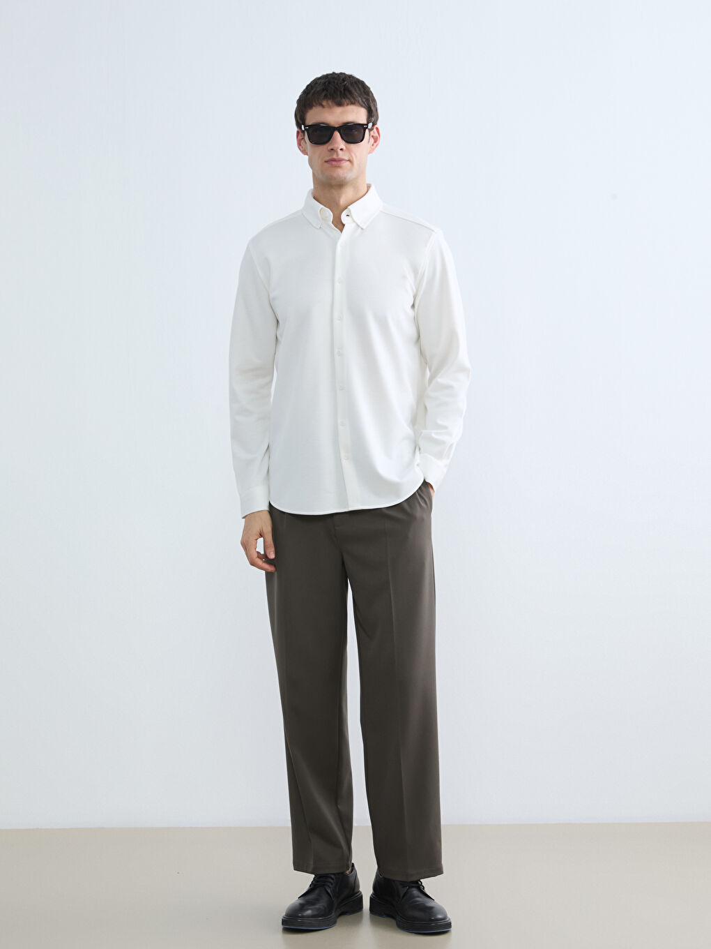 قميص بيج فاتح / ايكرو رجل-1