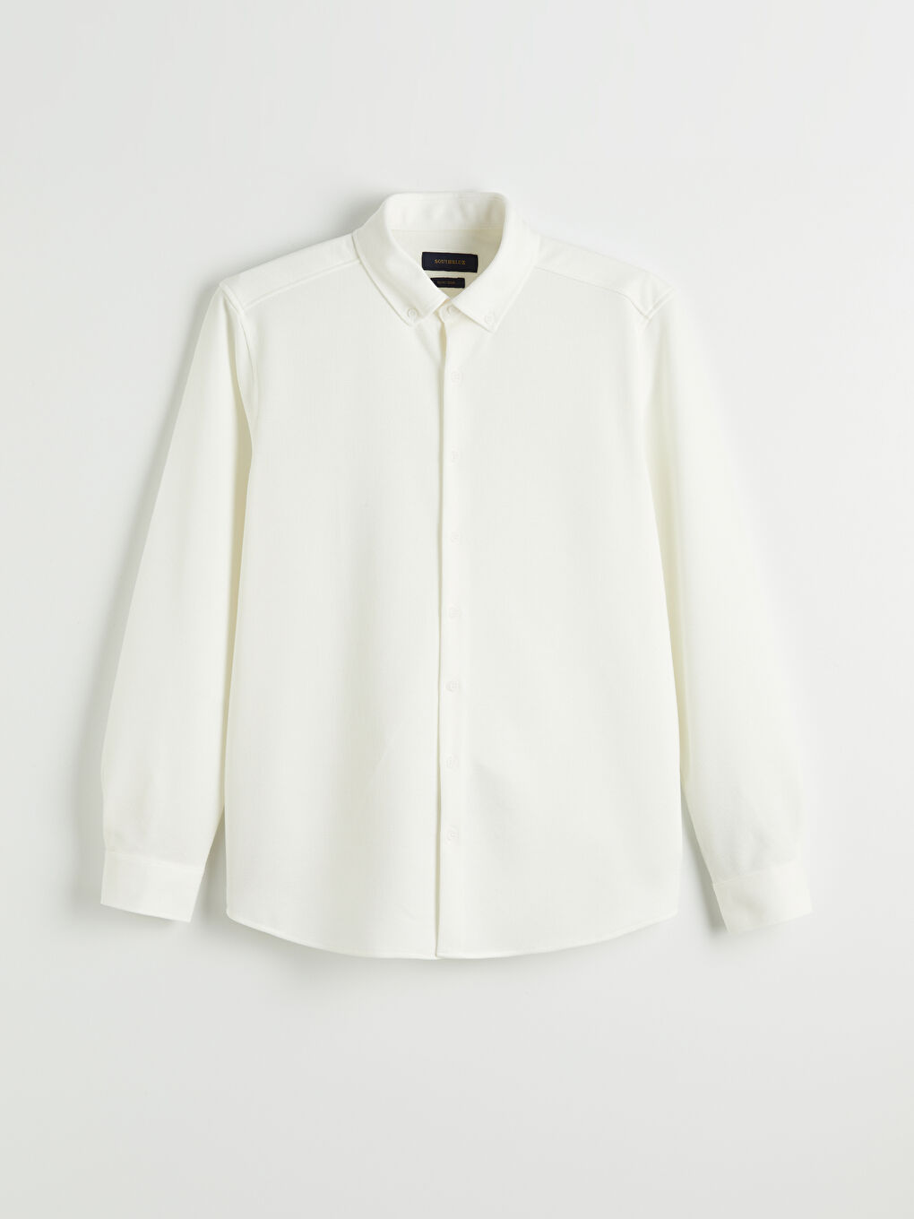 Ekru Slim Fit Keten Karışımlı Erkek Gömlek