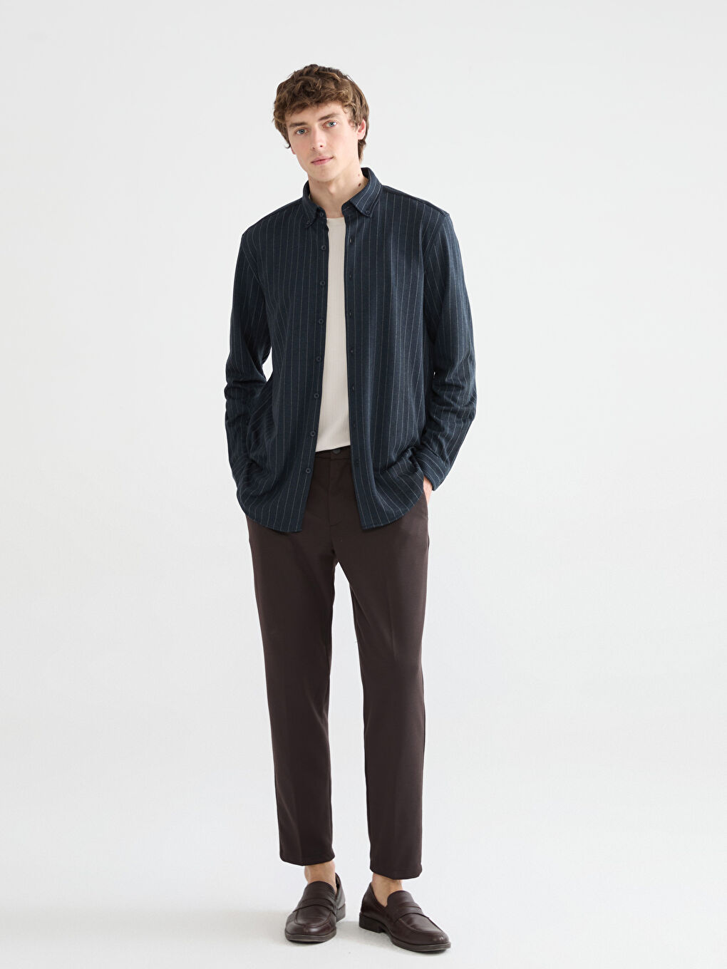 Slim Fit Striped Men's Shirt-1