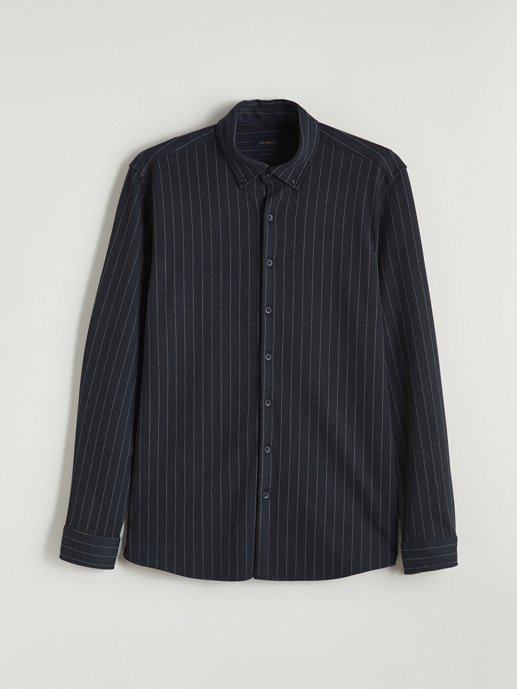 Lacivert Slim Fit Çizgili Erkek Gömlek