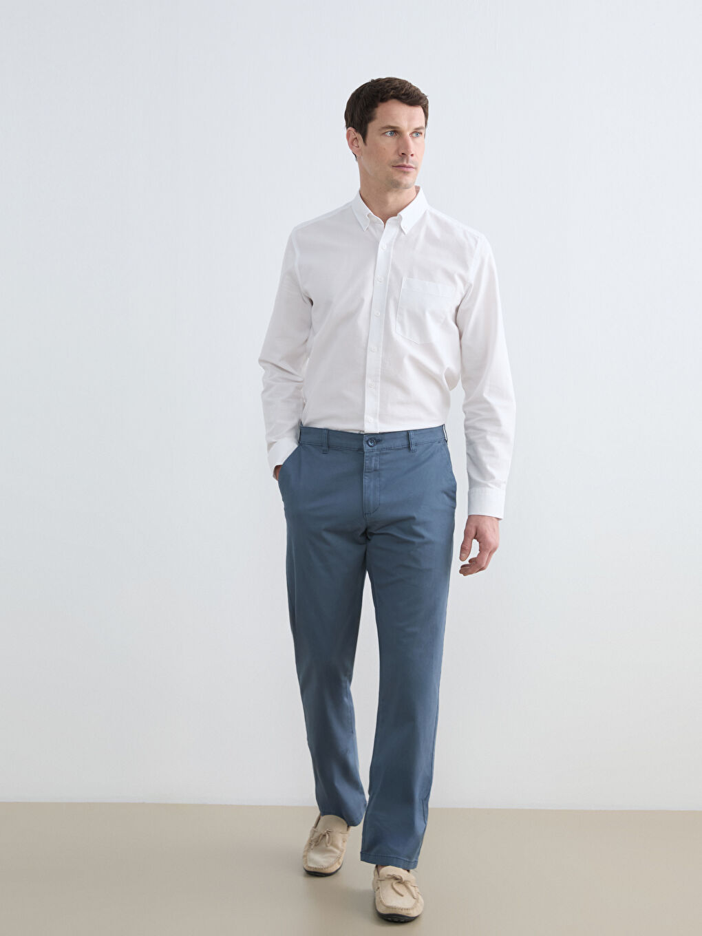 Standard Fit Gabardine Men's Chino Trousers