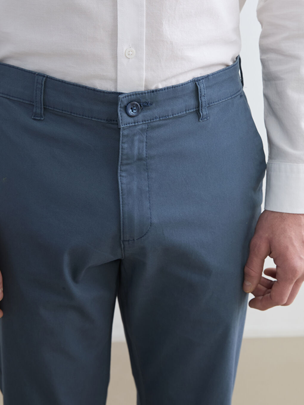 Standard Fit Gabardine Men's Chino Trousers-2