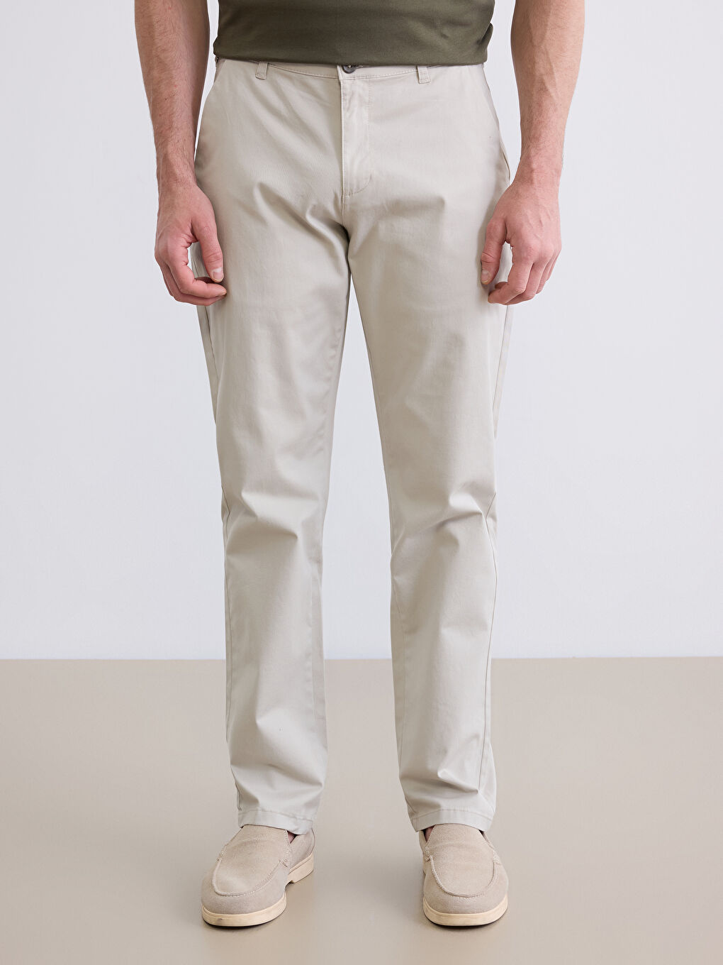Regular Fit Gabardine Men's Chino Trousers-1