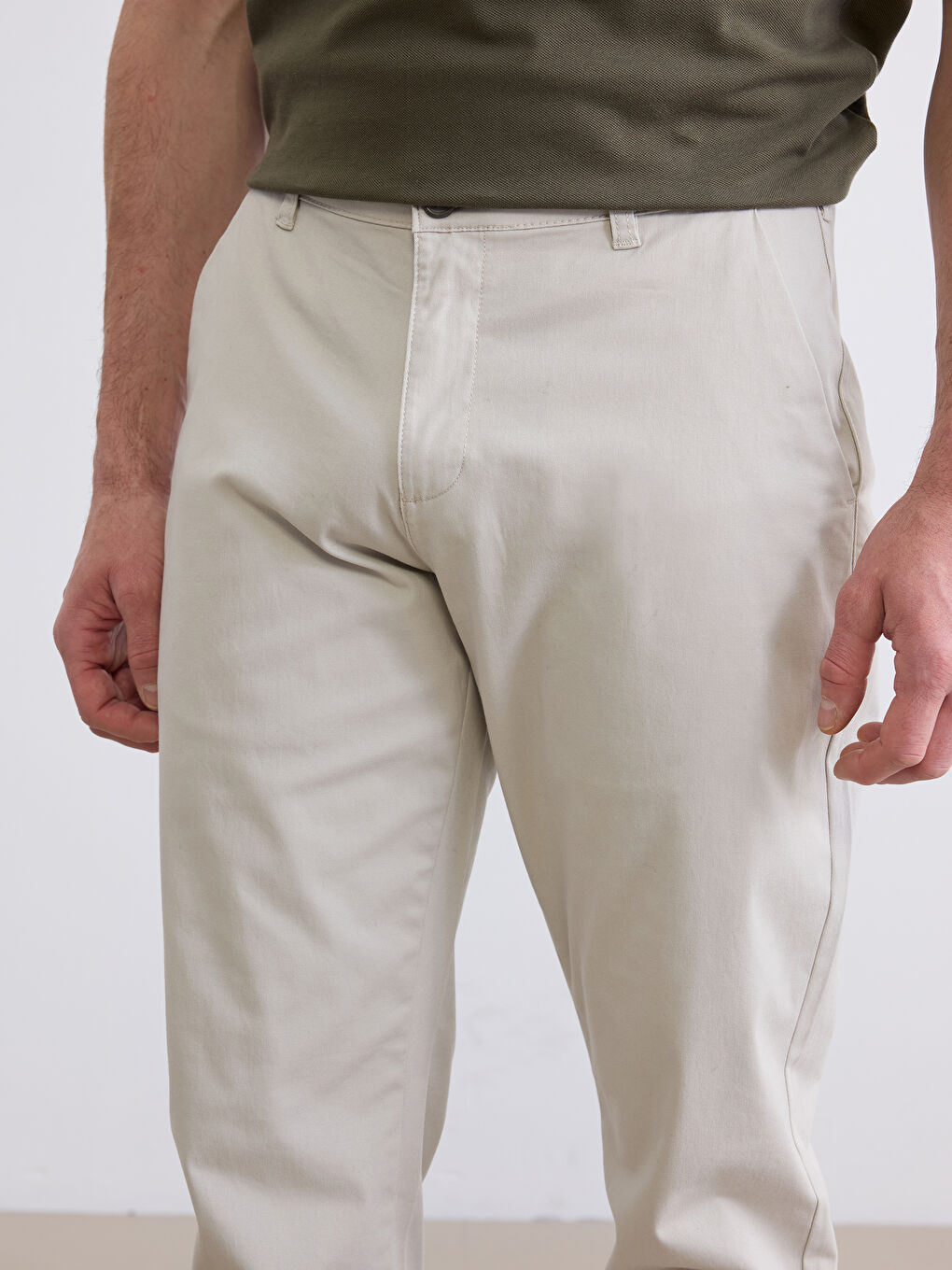 Regular Fit Gabardine Men's Chino Trousers-2