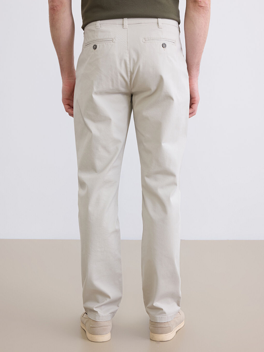Regular Fit Gabardine Men's Chino Trousers-3