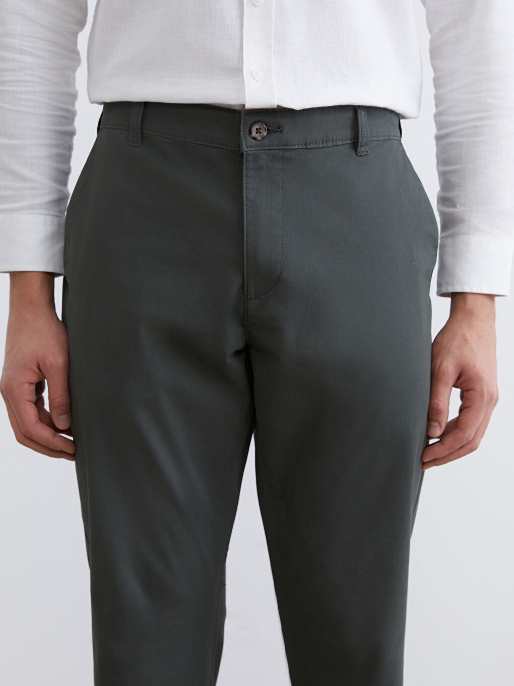 Standard Fit Gabardine Men's Chino Trousers-2