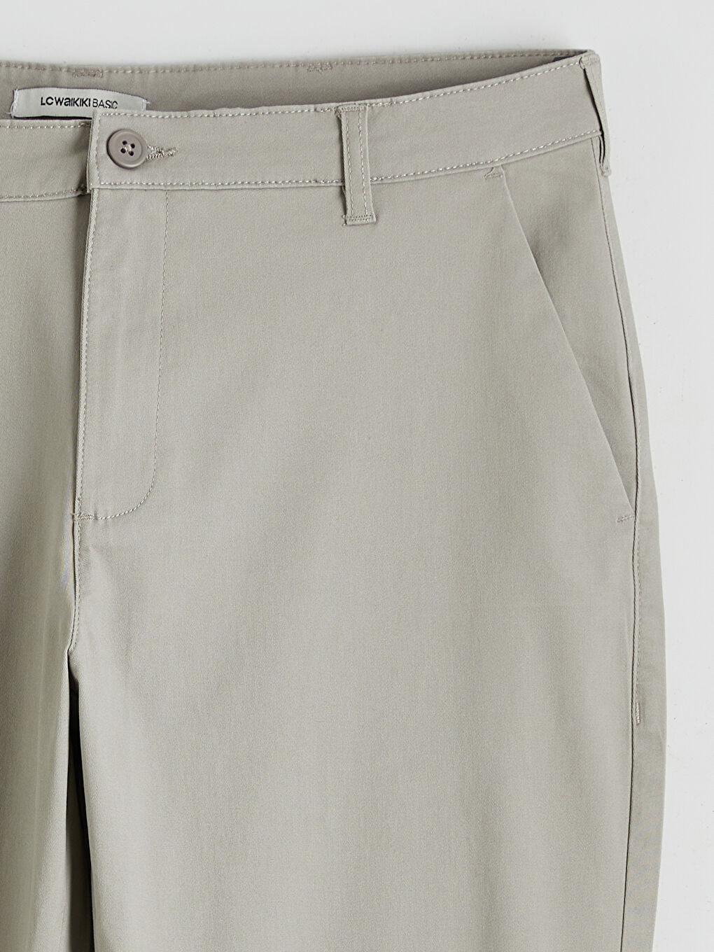 Bej Standart Kalıp Gabardin Erkek Chino Pantolon-1