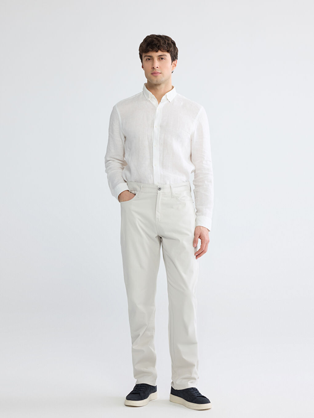 Bej Standart Kalıp Erkek Chino Pantolon