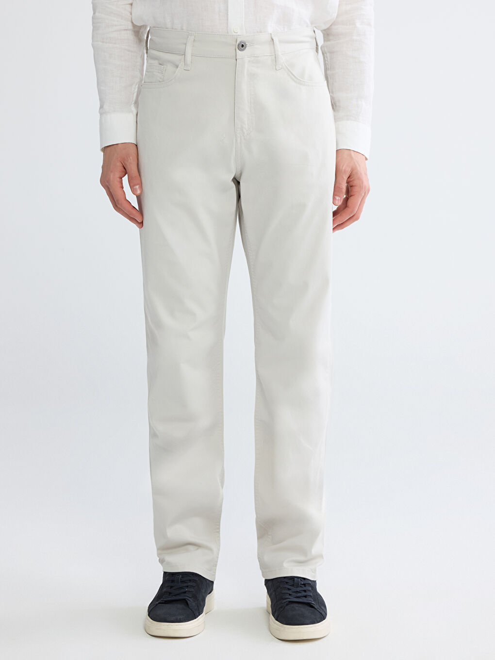 Bej Standart Kalıp Erkek Chino Pantolon-1