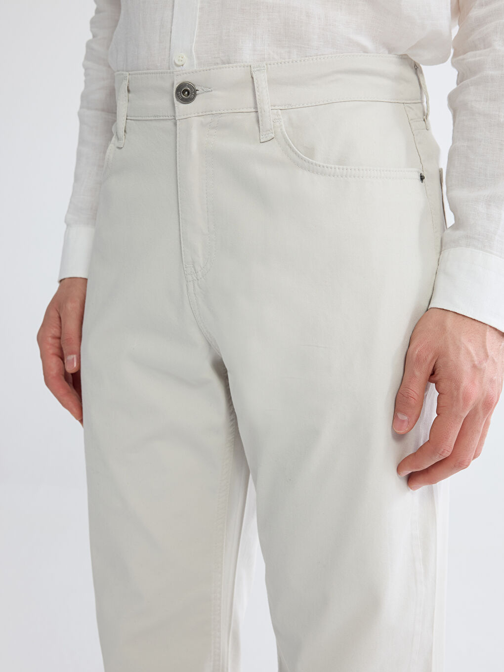 Bej Standart Kalıp Erkek Chino Pantolon-2