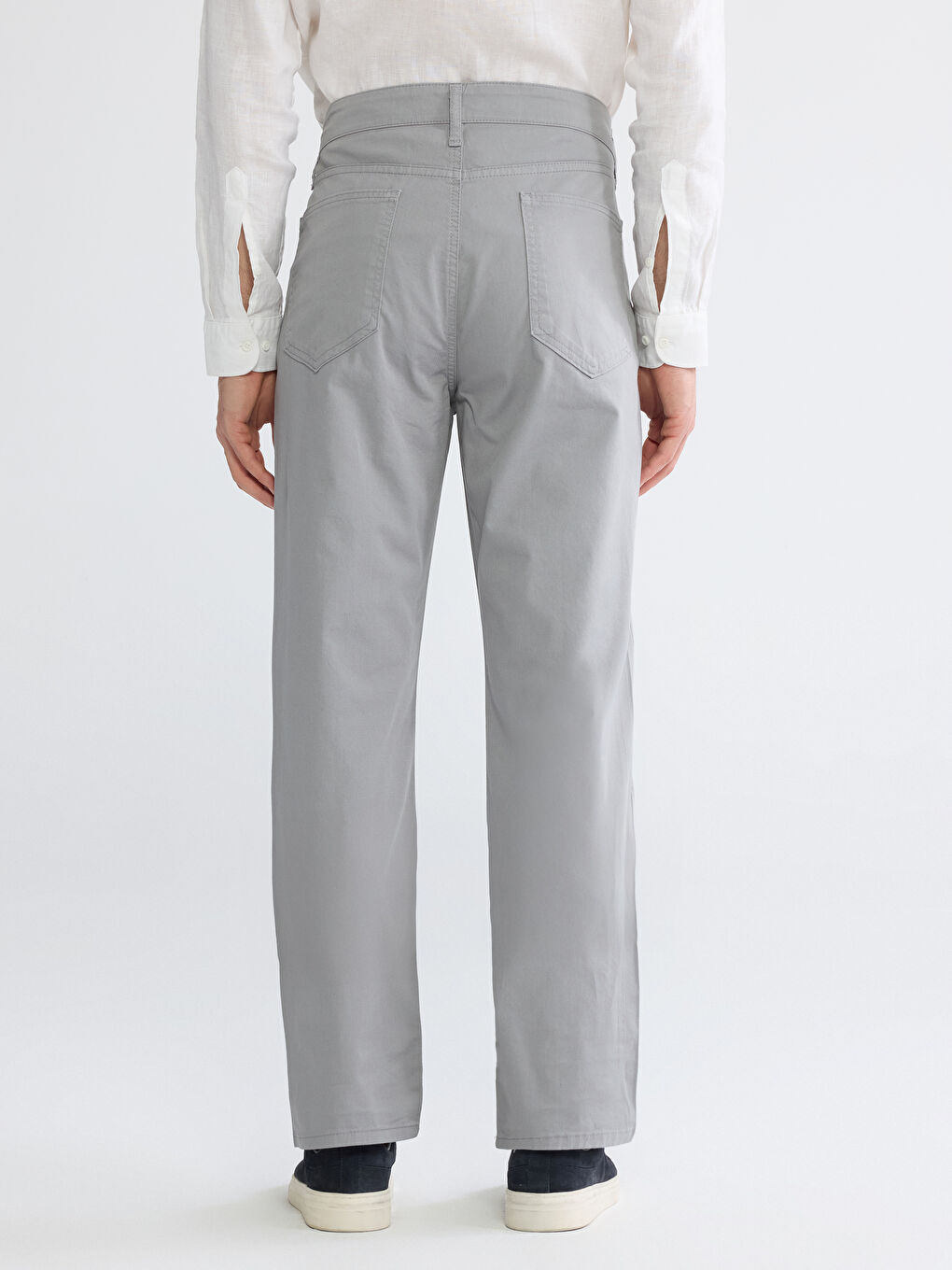 Gri Standart Kalıp Erkek Chino Pantolon-3