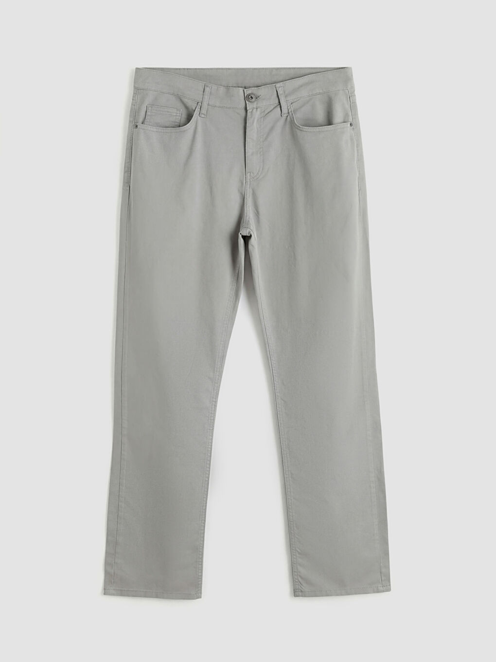 Gri Standart Kalıp Erkek Chino Pantolon-4
