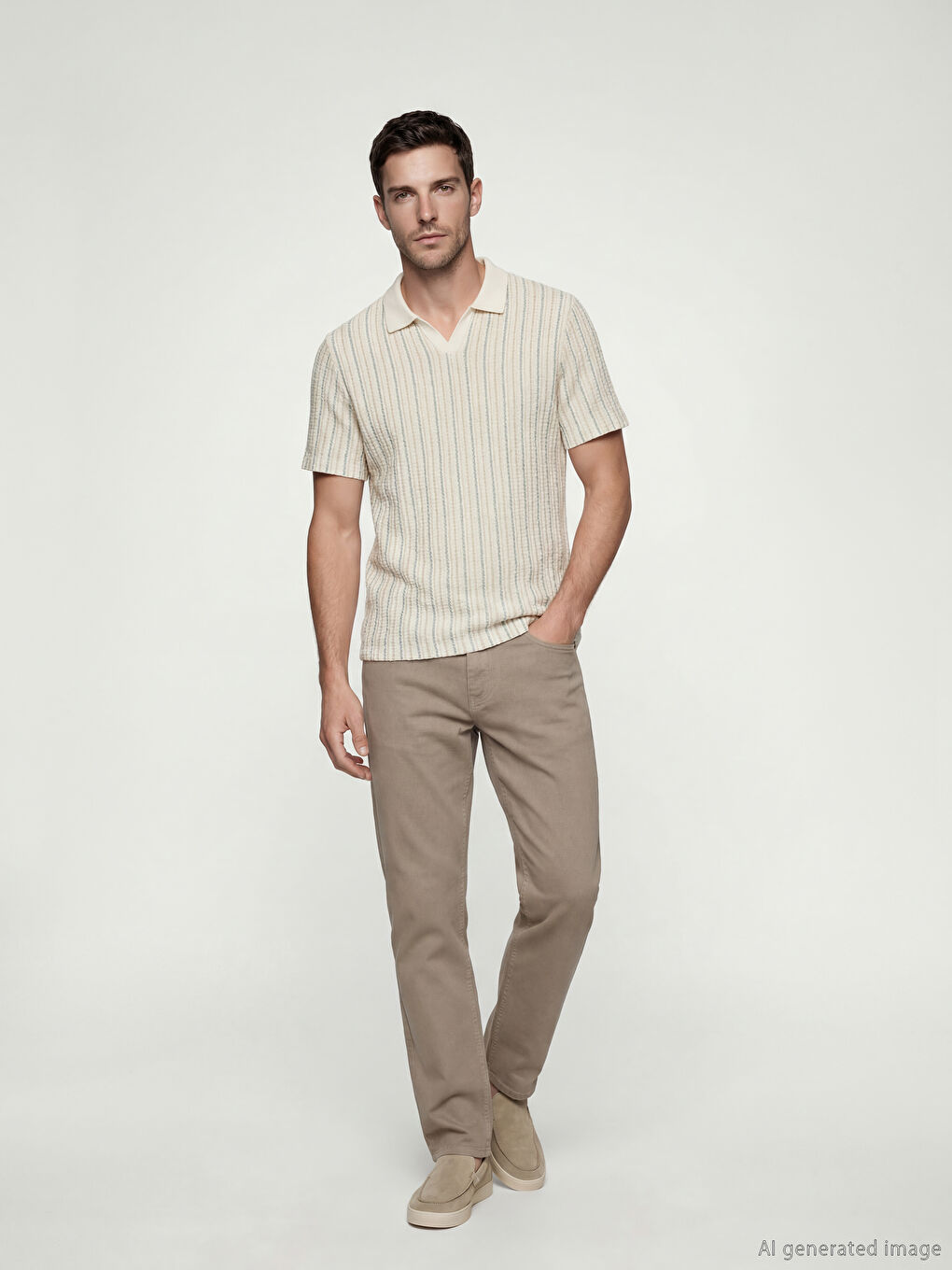 Kahverengi Standart Kalıp Erkek Chino Pantolon